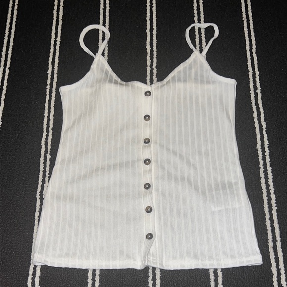 H&M Tops - H&M White Button Down Ribbed Cami